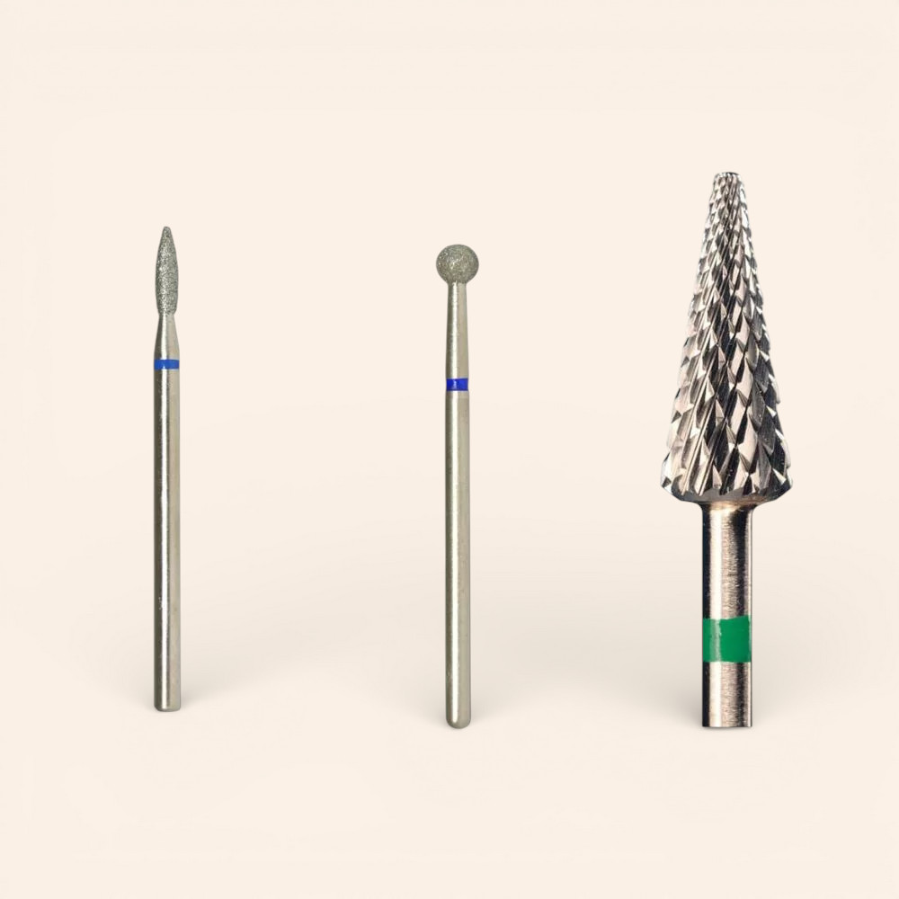 Zestaw frezów do paznokci 3 szt. – ostry