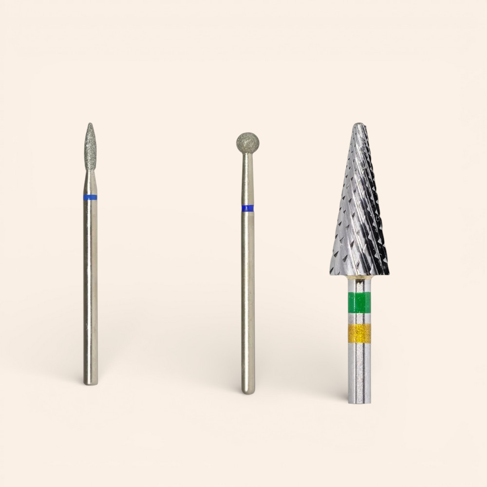 Zestaw frezów do paznokci 3 szt. dla leworęcznych ostry