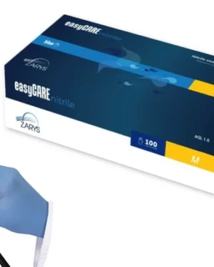 Rękawiczki nitrylowe bezpudrowe jednorazowe niebieskie ZARYS – rozmiar M (100 szt.)