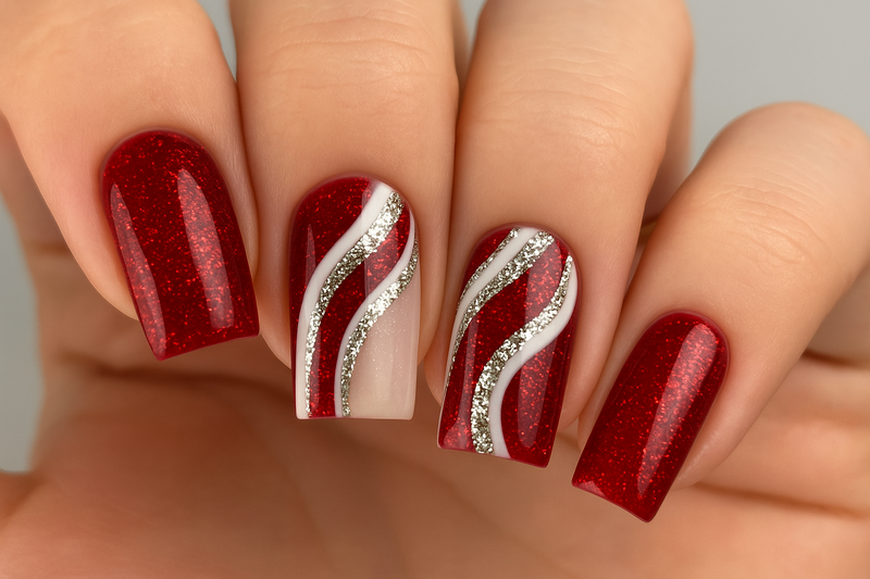 paznokcie z brokatem