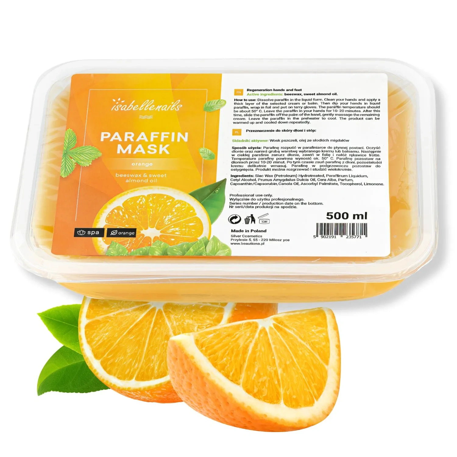 Parafina kosmetyczna Isabellenails POMARAŃCZA (500 ml) – Cytrusowa energia i głęboka regeneracja Parafina kosmetyczna Isabellenails POMARAŃCZA (500 ml)