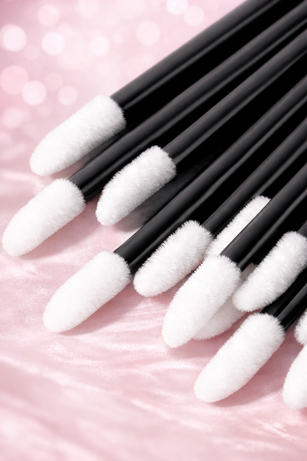 Aplikatory welurowe do ust i makijażu – czarne, jednorazowe | 50 szt. aplikator welurowy