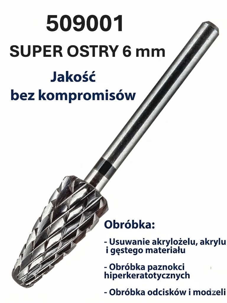 Frez karbidowy 509001 czarny bardzo ostry Frez karbidowy 509001 czarny bardzo ostry – frez podologiczny