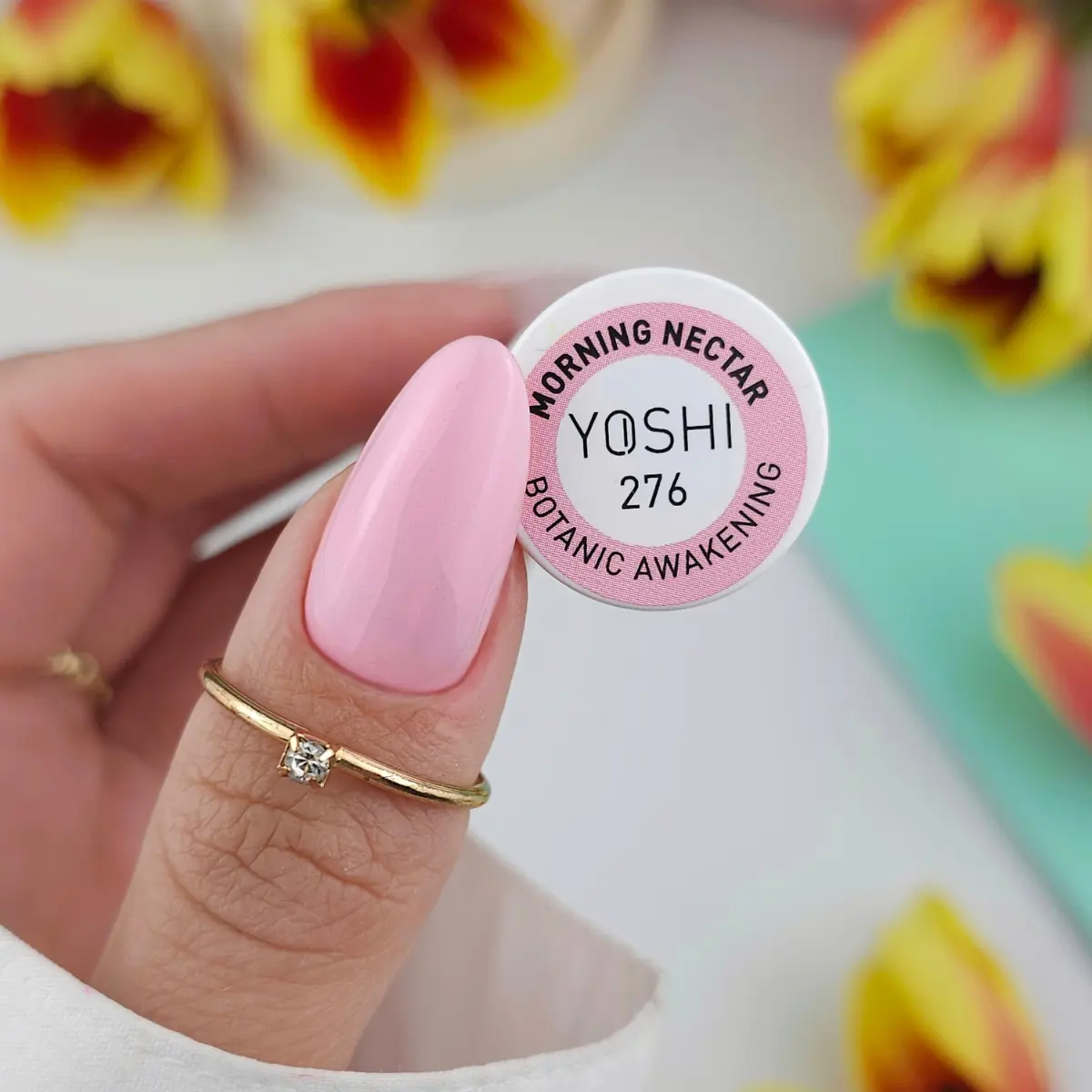 Lakier Hybrydowy Morning Nectar 6 ml – 276 YOSHI 276 Morning Nectar Yoshi – nasycony różowy pastel z drobiną