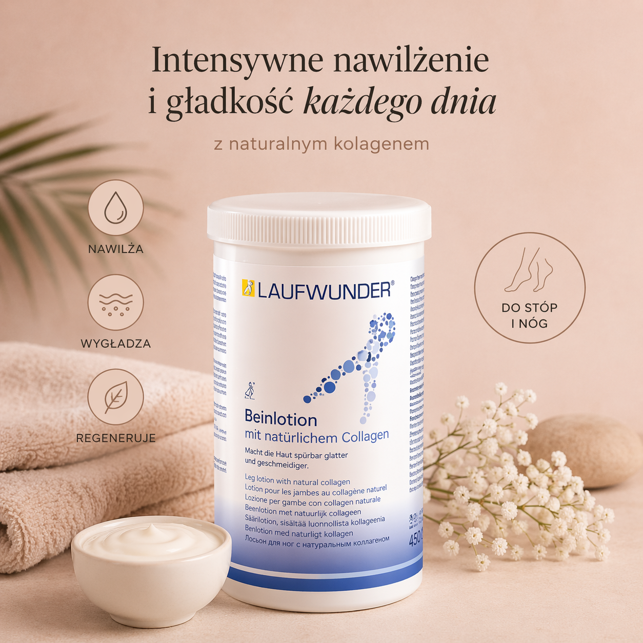 Lotion do stóp i nóg z kolagenem Beinelotion Laufwunder 450 ml (puszka) lotion do stóp z kolagenem Laufwunder 450 ml